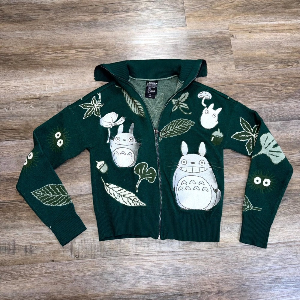 Studio Ghibli by Her Universe Sweater Women XS Green My Neighbor Totoro Anime